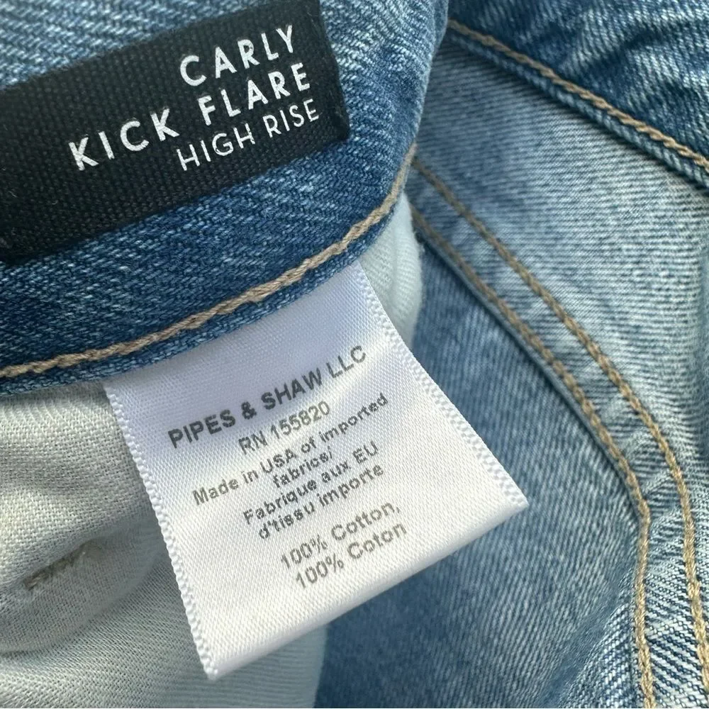 VERONICA BEARD Jeans Women 27 Carly Kick Flare High Rise Cotton_12